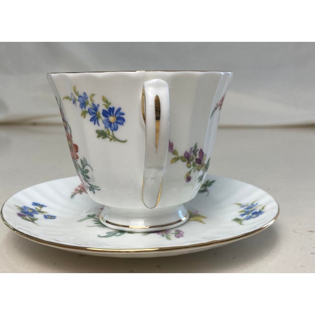 Ceramic Mid 20th Century Duchess Fine Bone China Tea Cup and Saucer Set For Sale - Image 7 of 14