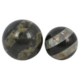 Mid-Century Marble Spheres - a Pair For Sale