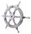 Traditional Vintage Nautical Handcrafted White Wooden Ship Wheel With Aluminium Handle For Sale - Image 3 of 6