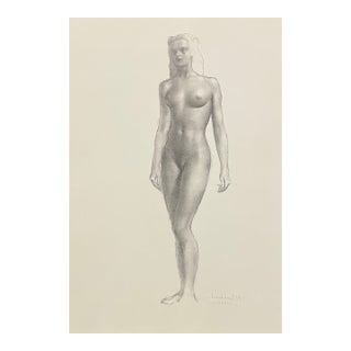 1945 Gerald Brockhurst Standing Nude Lithograph For Sale
