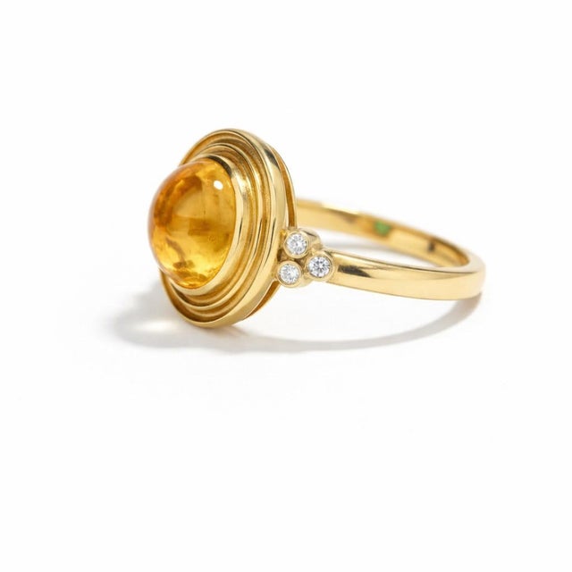 Citrine Ring with Topazes. Citrine and Topaz Vintage inspired Ring. A striking vintage-inspired statement ring featuring a...
