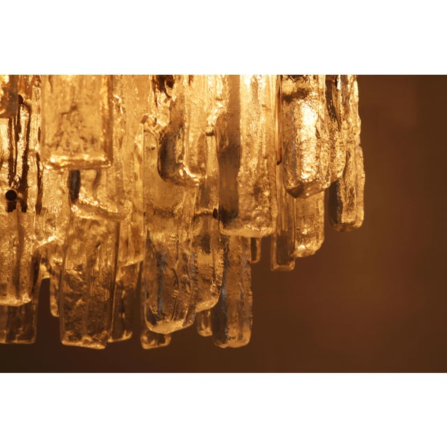 Mid-Century Modern Large Mid-Century Modern Chandelier Ice Glass from J.T. Kalmar, 1960s For Sale - Image 3 of 13