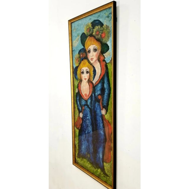 Mid-Century Modern 1960s Mid Century Original Oil Painting on Canvas For Sale - Image 3 of 12