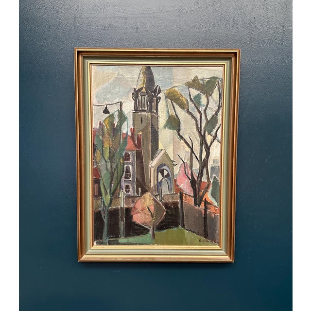 Nini Landgren, Church View, 1952, Oil on Canvas, Framed For Sale - Image 8 of 16