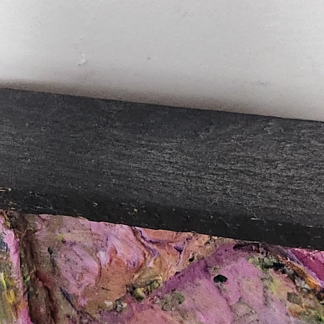 1980s Textured Abstract Mixed Media Painting – Postmodern Memphis Style, Impasto Color-Field Composition For Sale - Image 10 of 11