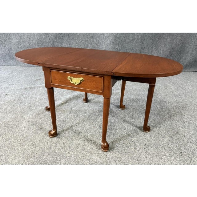 Late 20th Century Norris Reproduction Diminutive Solid Mahogany Gate Leg Table For Sale - Image 14 of 17