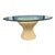 1980s Vintage Ficks Reed Split Reed & Glass Top Pedestal Dining Table For Sale