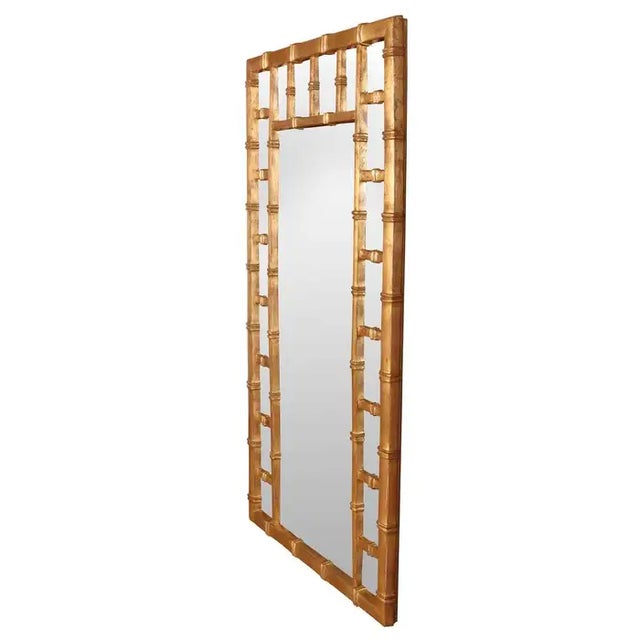 Hollywood Regency Faux Bamboo Mirror For Sale - Image 3 of 4