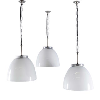 Vintage Opaline Pendant Lamp, 1950s For Sale