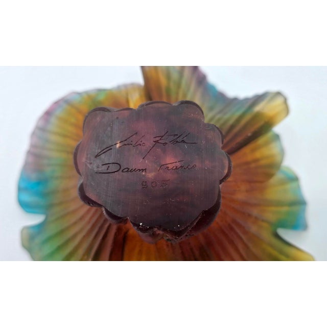 Vintage Palm Tree Bowl in Glass Paste by Emilio Robba for Daum, 2000s For Sale - Image 6 of 8