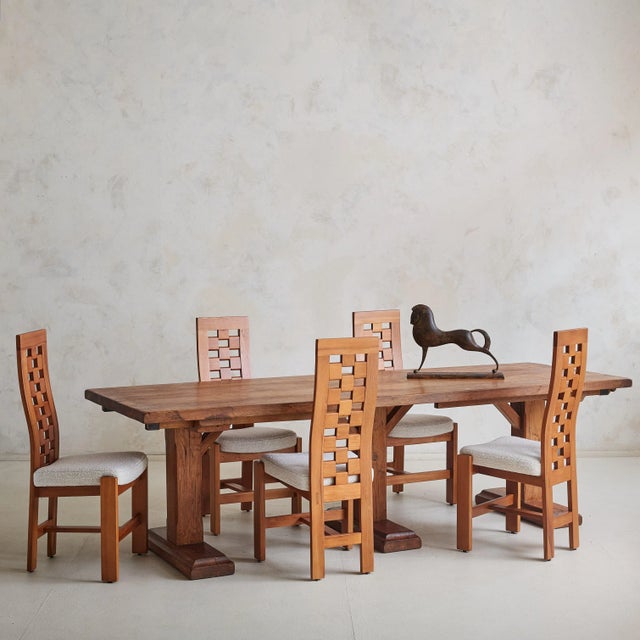 1970s Elm Dining Chair Attributed to Maison Regain, 1970s - 2 Available For Sale - Image 5 of 12