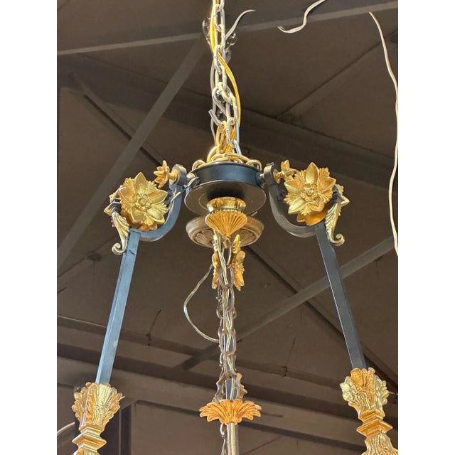 Empire Gilt Bronze Chandelier For Sale In Dallas - Image 6 of 9