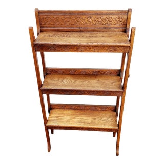 Mid 19th Century Antique Victorian Folding Oak Bookcase For Sale