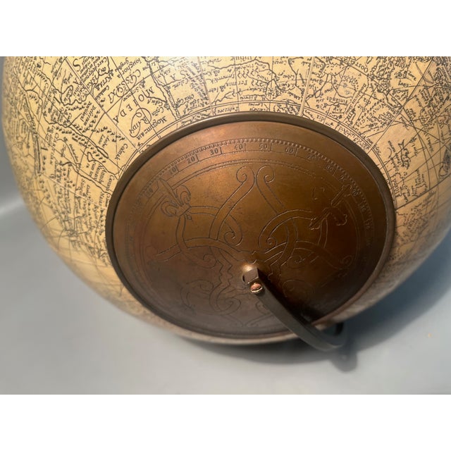 17th Century Replica World Globe Jodocus Hondius Style on Stand With Illustrations For Sale - Image 13 of 14