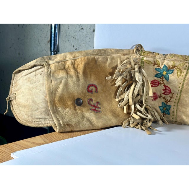 Native American Antique Native American Cree Indian Embroidered Rifle Scabbard For Sale - Image 3 of 10