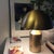 Medium Metal Satin Gold Atollo Table Lamp by Vico Magistretti for Oluce For Sale - Image 6 of 8