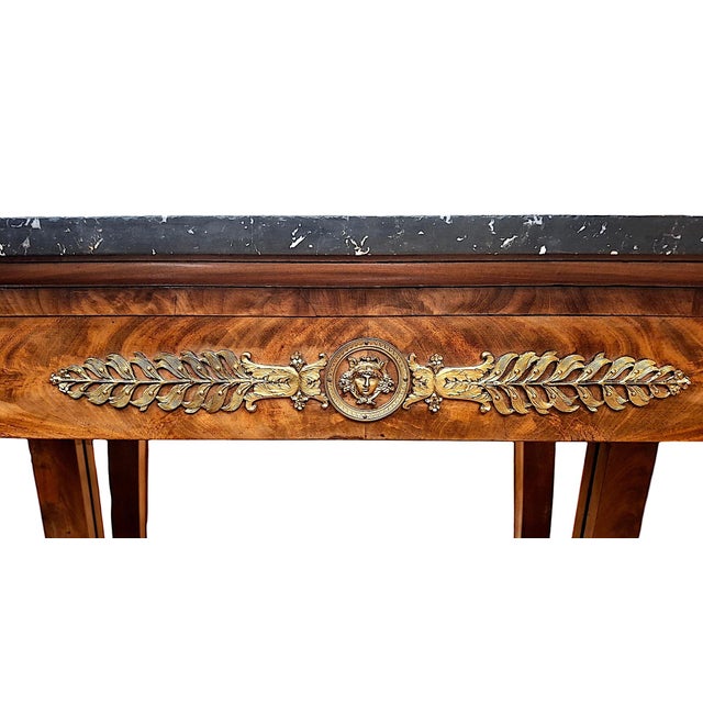 Empire Style Marble Top Console Table by Bedel & Cie of Paris For Sale - Image 4 of 18