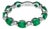 18K White Gold Emerald Diamond Eternity Ring Band For Sale