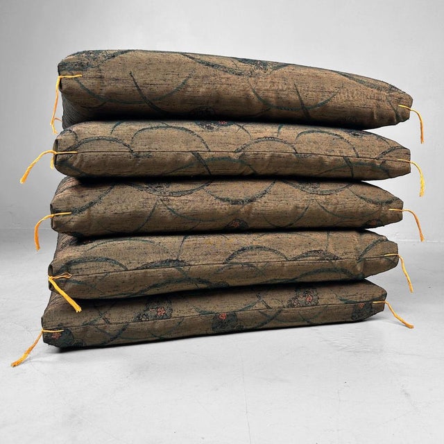 Vintage Japanese Zabuton Floor Cushions, 1980s, Set of 5 For Sale - Image 15 of 18