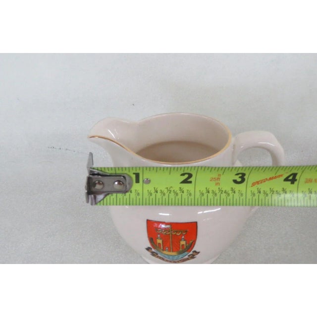 White Wh Goss England Porcelain White Gold Folkestone Coat of Arms Creamer For Sale - Image 8 of 12