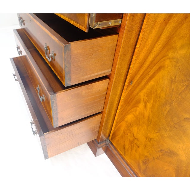 Beacon Hill Beacon Hill Individual Panes Bubble Glass Doors Mahogany Butler Desk Breakfront For Sale - Image 4 of 18