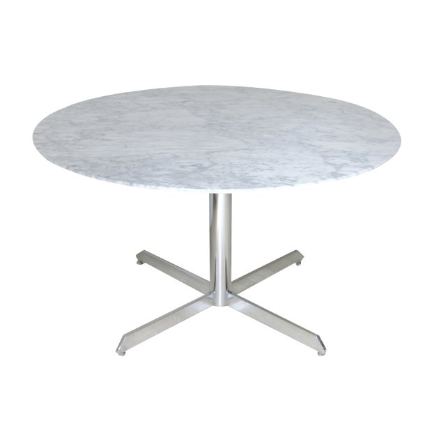 French Marble and Steel Table, 1970 For Sale