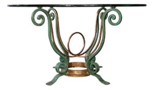 Gilded Wrought Iron Side Table by René Prou, 1940s