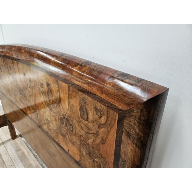 Tuscan Art Deco Double Bed in Briar, 1940 For Sale - Image 4 of 16