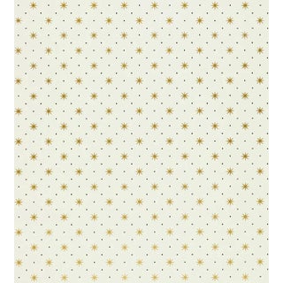 Sample - Hinson for The House of Scalamandré Trixie Wallcovering, Gold & Black on White For Sale