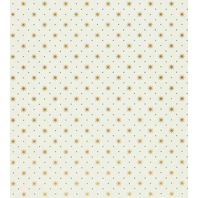Sample - Hinson for The House of Scalamandré Trixie Wallcovering, Gold & Black on White For Sale