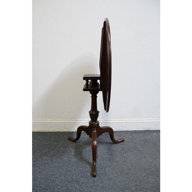 Brown Vintage Antique Solid Mahogany Traditional Style 41" Round Tilt-Top Accent Table For Sale - Image 8 of 9