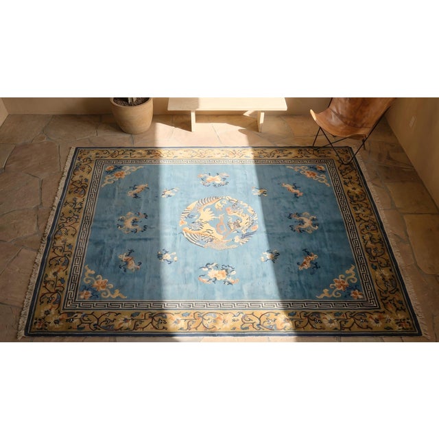 Brown Early 20th Century Chinese Peking Carpet ( 10' x 11'10" - 305 x 360 ) For Sale - Image 8 of 9