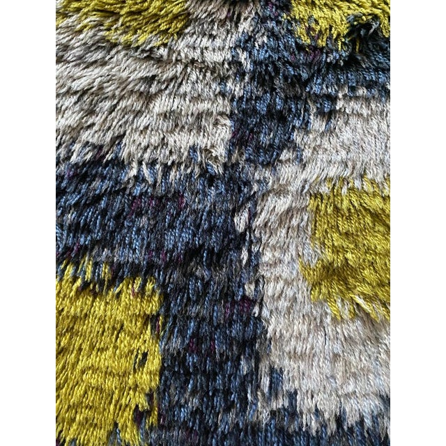 Mid-Century Modern Wool Rya Rug, 1960s For Sale - Image 14 of 18
