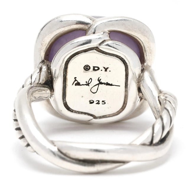 Metal Late 20th Century David Yurman 9.5 Carat Amethyst Infinity Ring, Sterling Silver, Ring, Large For Sale - Image 7 of 8