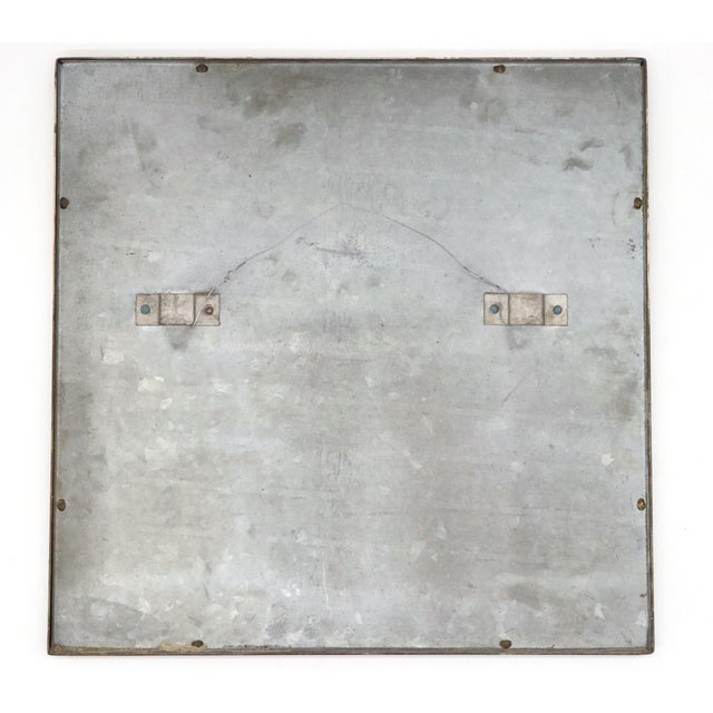 Vintage 18.75 In. Square Steel Bathroom Wall Mirror For Sale In New York - Image 6 of 6