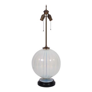 1930s Marius-Ernest Sabino Opalescent Glass Table Lamp For Sale