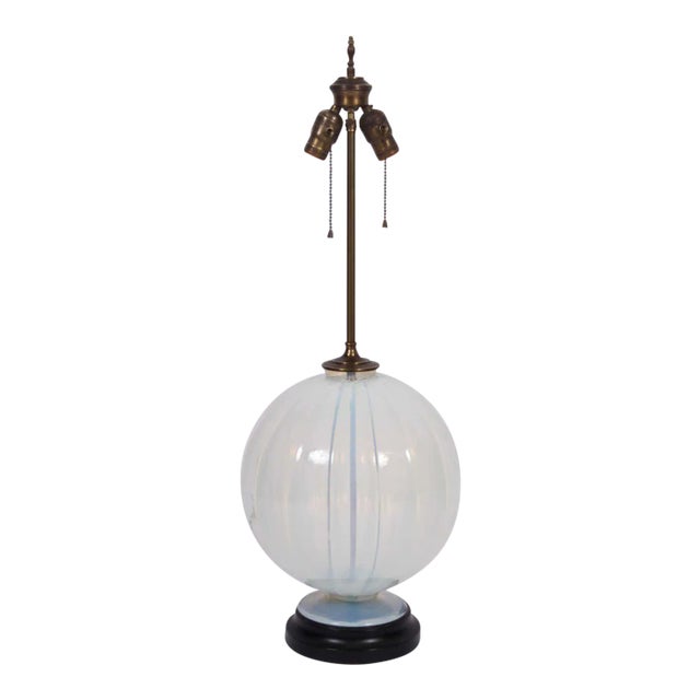 1930s Marius-Ernest Sabino Opalescent Glass Table Lamp For Sale