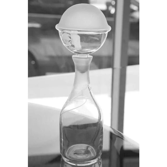 Vintage Stenciled Man Glass Decanter Bottle Chairish