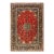 1940s Classic Red Rust Field Floral Medallion Vintage Isfahan Silk Carpet Rug For Sale