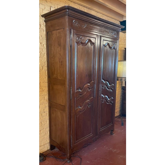 19th Century Louis XV Oak Wardrobe For Sale - Image 5 of 9