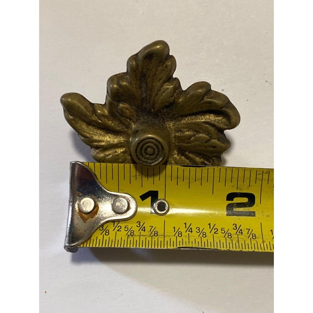 Set of 4 Vintage Art Nouveau Drawer Bronze Pulls Floral Motif For Sale - Image 4 of 4