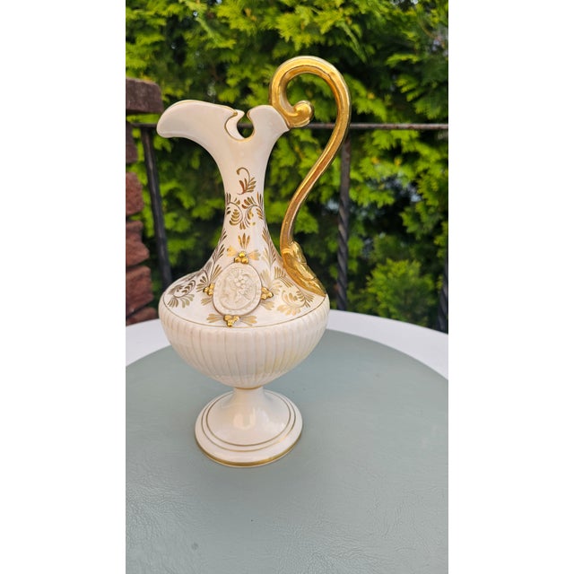 Gold Porcelain Pitcher by G. Gallichani, Italy, 1950s For Sale - Image 8 of 11