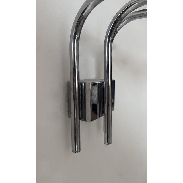 1970s Vintage Studio Wall Lighting in Chrome Metal, 1978, Set of 2 For Sale - Image 5 of 12
