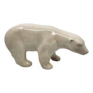 Art Deco Polar Bear in Ceramic from LV Ceram, 1930s For Sale