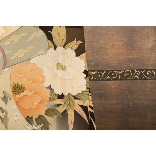 Japanese 1920s Vintage Japanese Two Panel Kimono Screen For Sale - Image 3 of 11