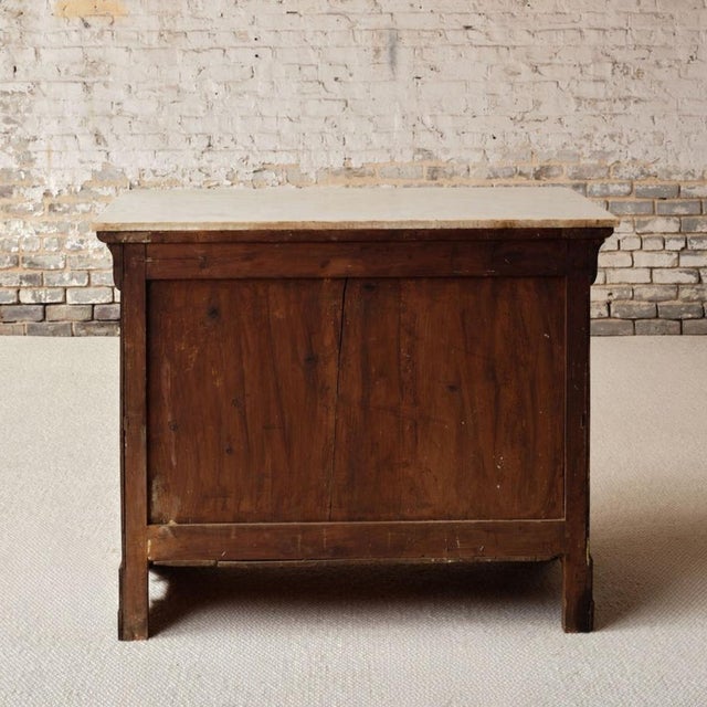 19th Century 19th Century French Louis Philippe Walnut Chest With Marble Top (D) For Sale - Image 5 of 11