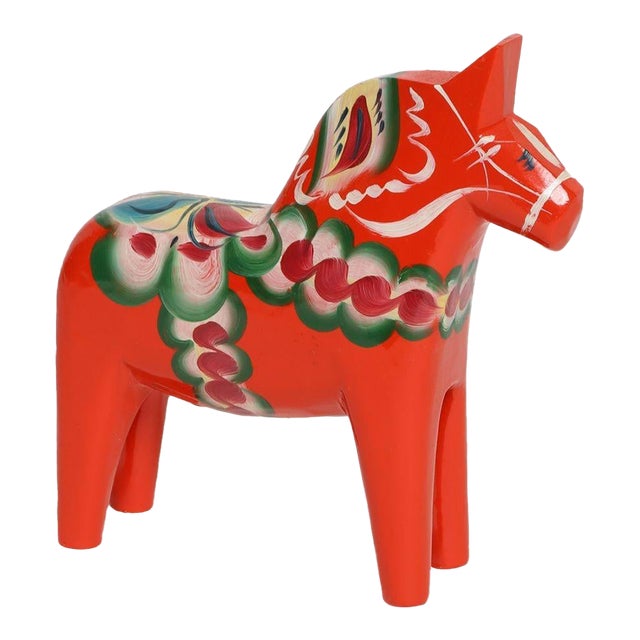 Mid-Century Scandinavian Modern Hand-Painted Dala Horse From Färnäs Sweden For Sale