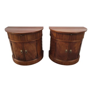 Henredon Historic Natchez Collection Mahogany Demilune Nightstands - a Pair For Sale