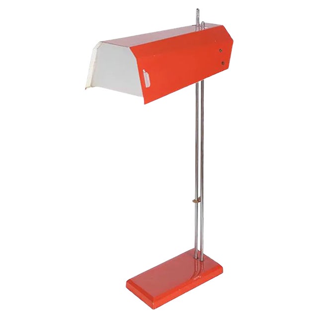 Vintage Orange Table Lamp, 1970s For Sale