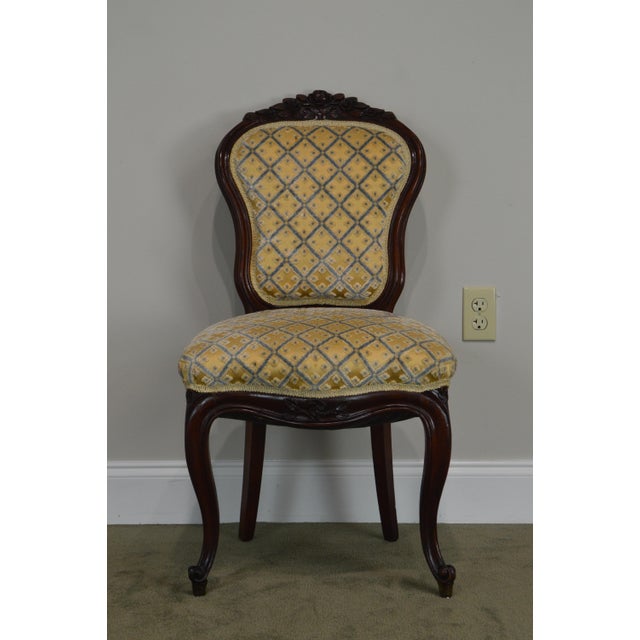 Victorian Antique Carved Mahogany French Style Side Chair Chairish